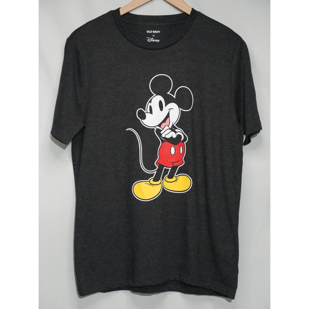 Old Navy T-Shirt Women Small Dark Grey Mickey Mouse Disney‎ Graphic Tee